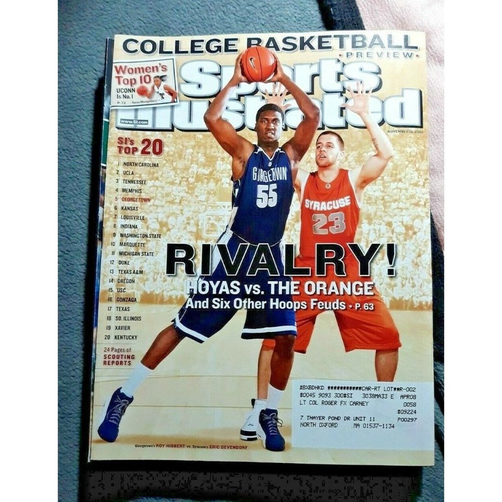 Sports Illustrated November 19 2007 Roy Hibbert Georgetown Magazine